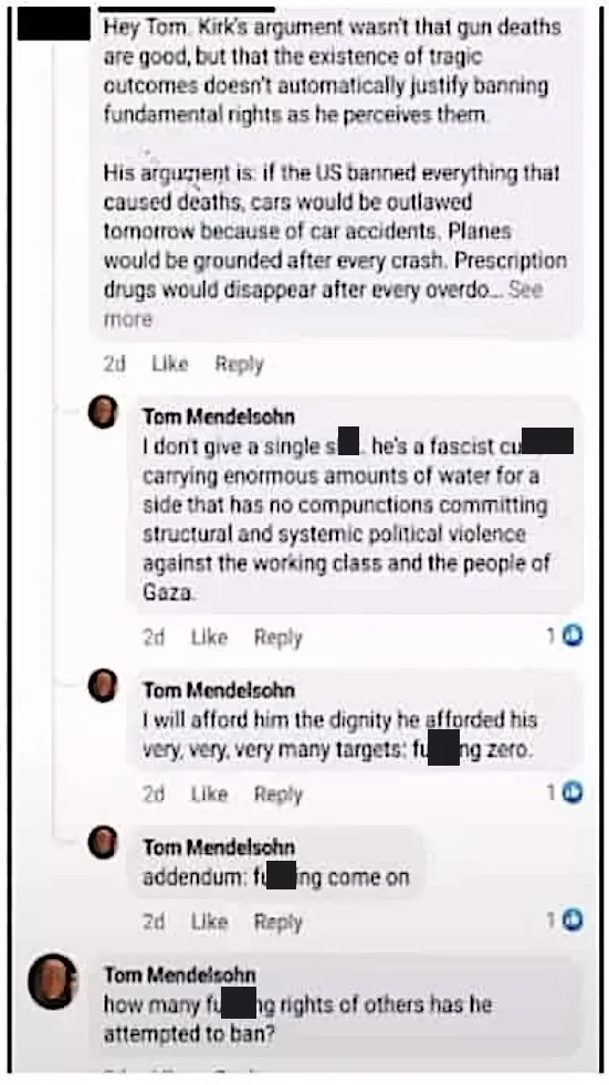 Games Workshop editor Tom Mendelson allegedly mocked Charlie Kirk’s death on Facebook, sparking a fan revolt.