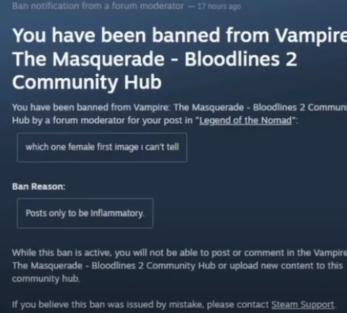 Forum backlash over aesthetics and bans overshadowed story and gameplay discussions.