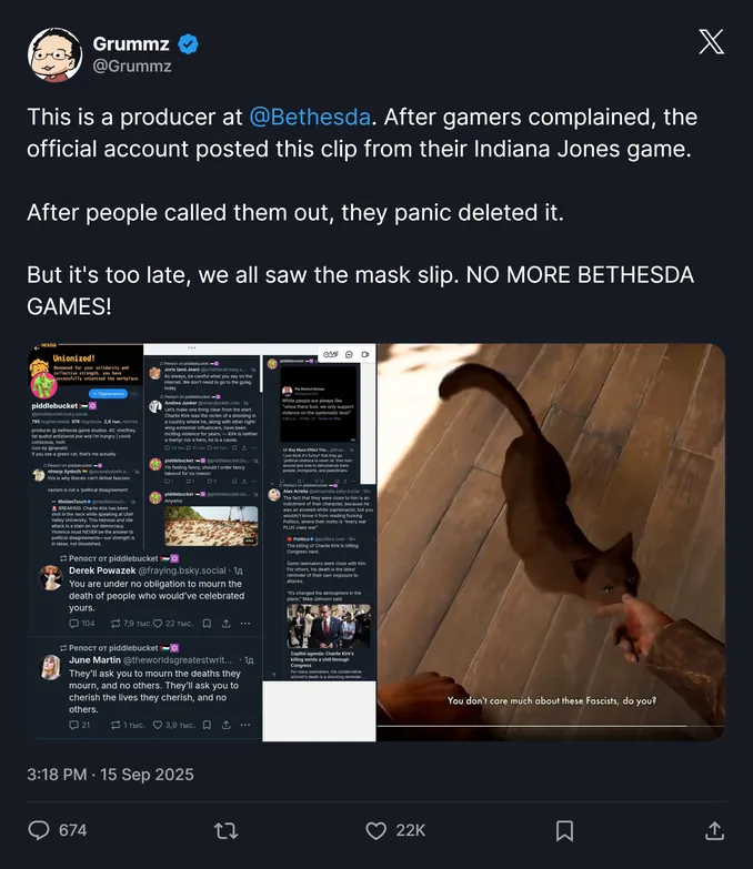 Bethesda Is Under Fire After Its Official Account Posted a Controversial ‘Good Kitty’ Meme Allegedly Tied to Outrage Over the Charlie Kirk Assassination