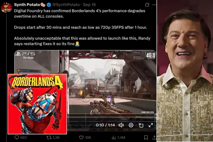 Randy Pitchford’s Ridiculous Borderlands 4 Defense Crumbles As New Tests Show Consoles Hitting Laughable Low Framerates